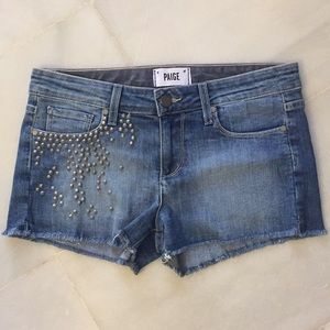Paige Paxton Studded Denim Shorts